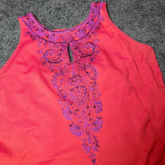 🔶 Orange Cloth Dress with Purple Embroidery 💜 - Picture 3 of 6